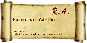 Rozenthal Adrián névjegykártya